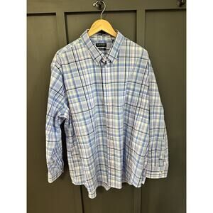 LRL Ralph Lauren Button Down Shirt Purple Plaid Pockets Long Sleeve Size 3X